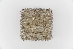 Geometric Smoked Bubble Glass Wall Lamp Flush Mount by Hoffmann Leuchten 1960s