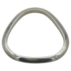 Geometric Solid Sterling Silver Bangle-1