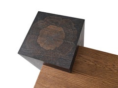 Geometric Solid Wood Coffee Table by Tinella Studio – Two-Tone Sculptural Design