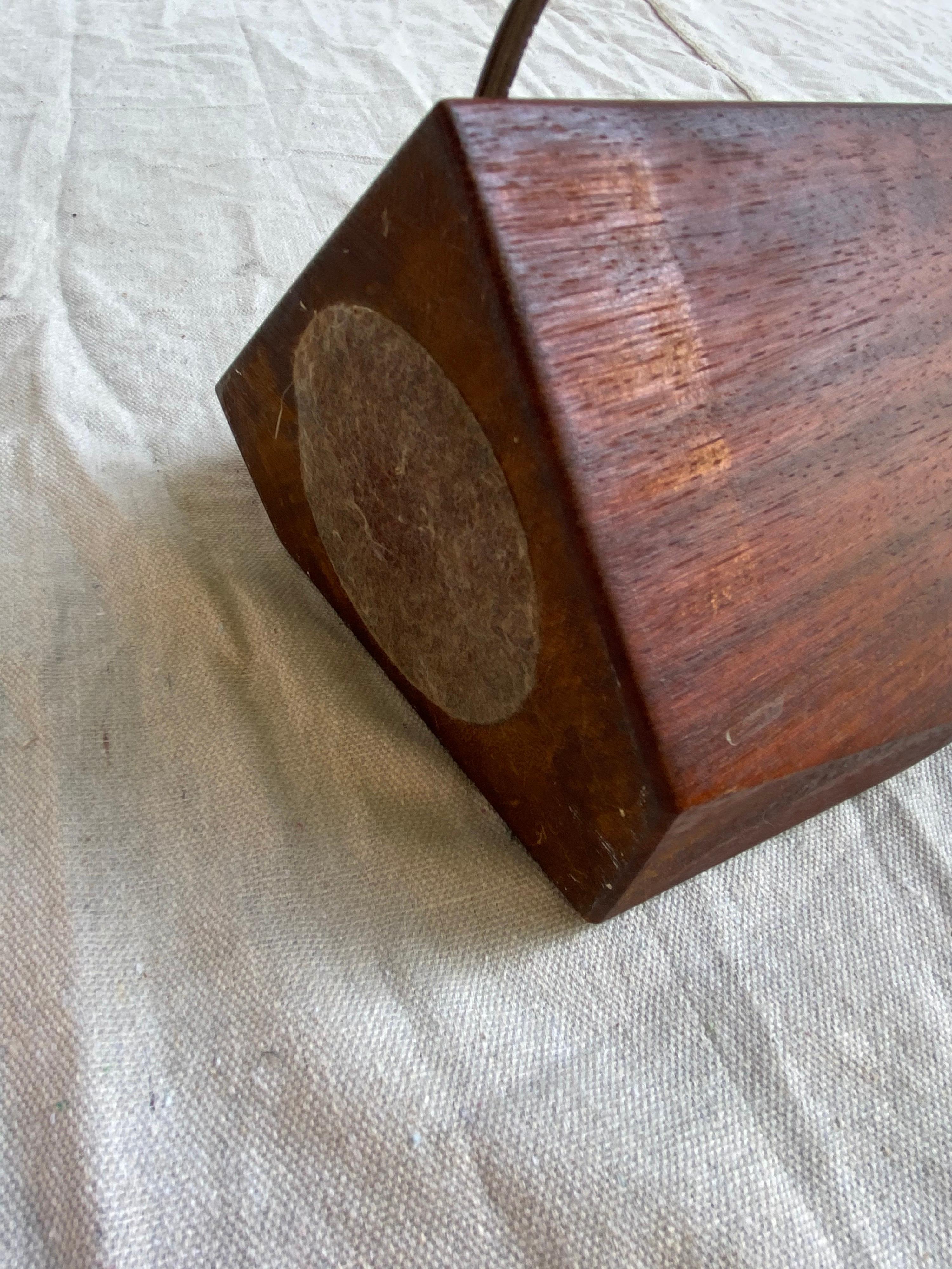 Mid-Century Modern Geometric Solid Wood Table Lamp