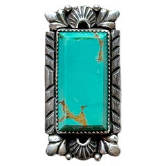 Handcrafted Fine Silver and Sterling Silver Mina Maria Turquoise Statement Ring 