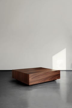 Mesa de centro cuadrada geométrica, chapa de nogal, Basa by Nono