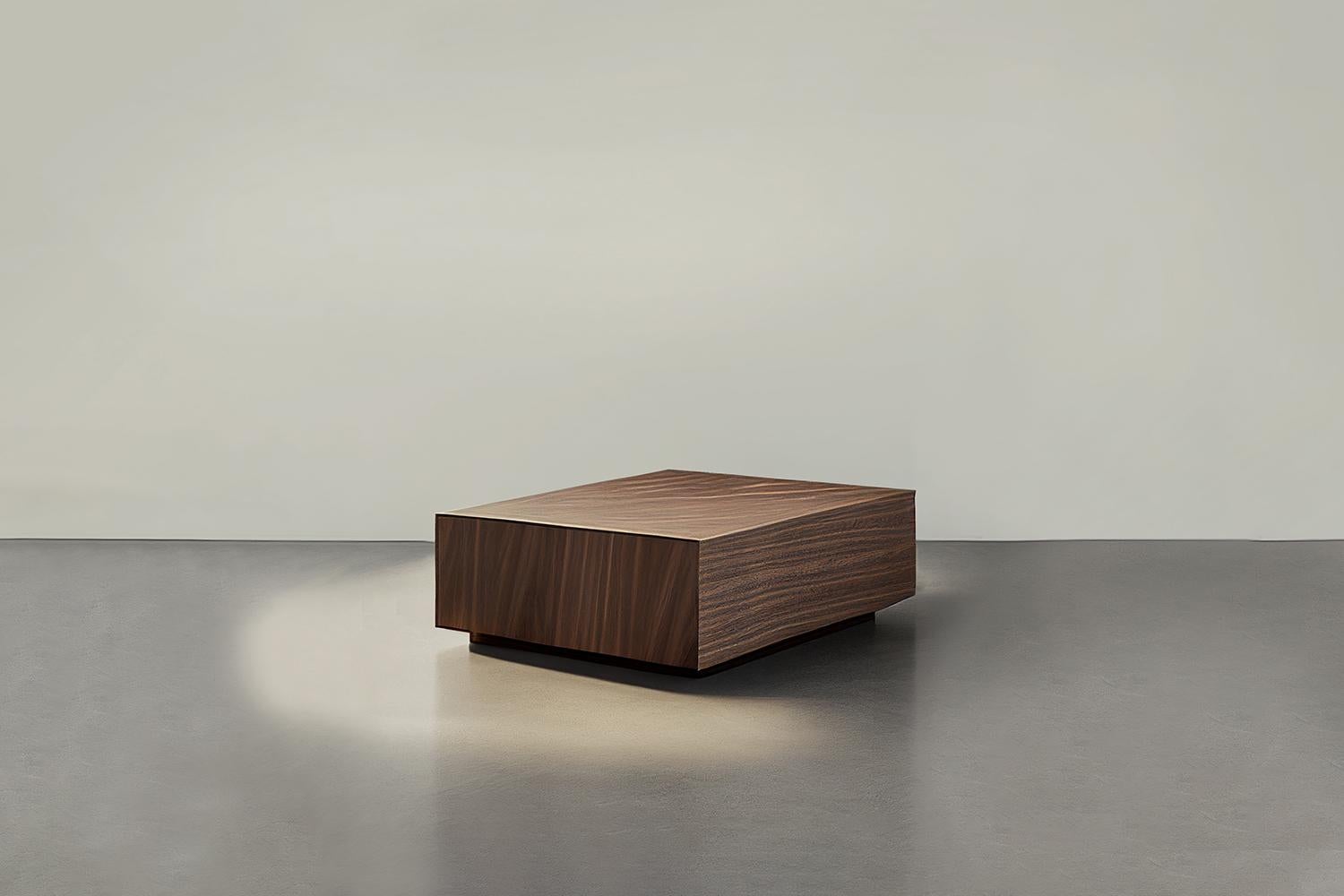 Geometric Square Coffee Table, Walnut Veneer, Basa by Nono In New Condition For Sale In Estado de Mexico CP, Estado de Mexico