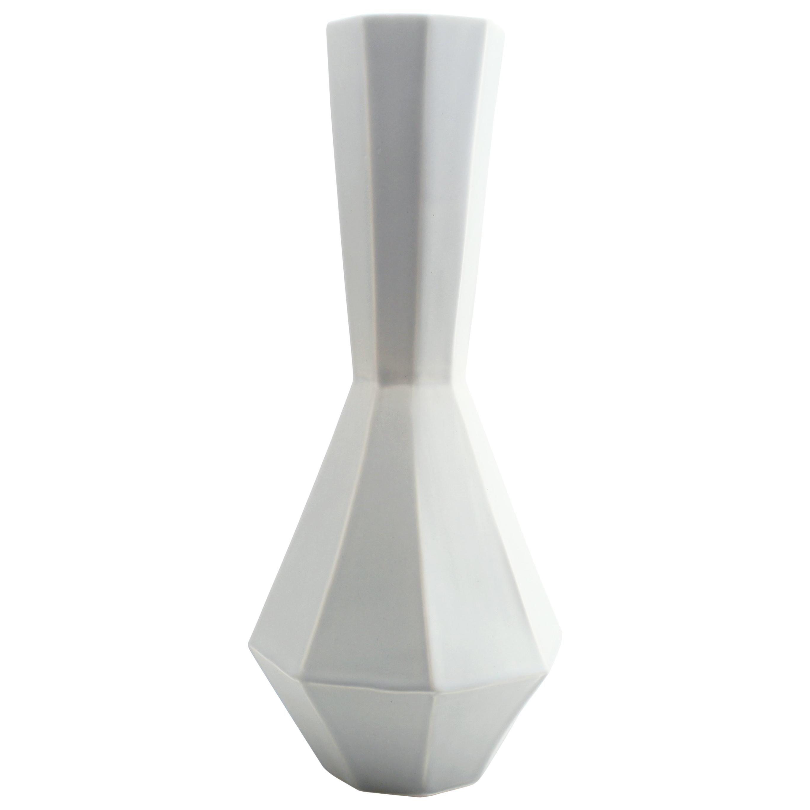 Geometric Statement Vase Smoke Grey Contemporary Porcelain Minimalist