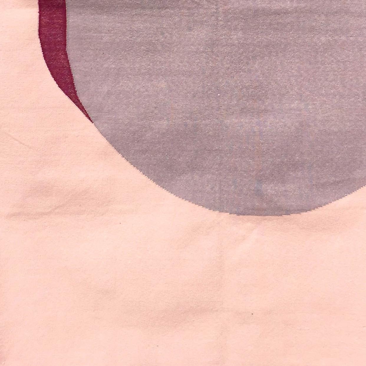 Indian Geometric Stella Handwoven Purple Modern Cotton Rug, Carpet and Durrie