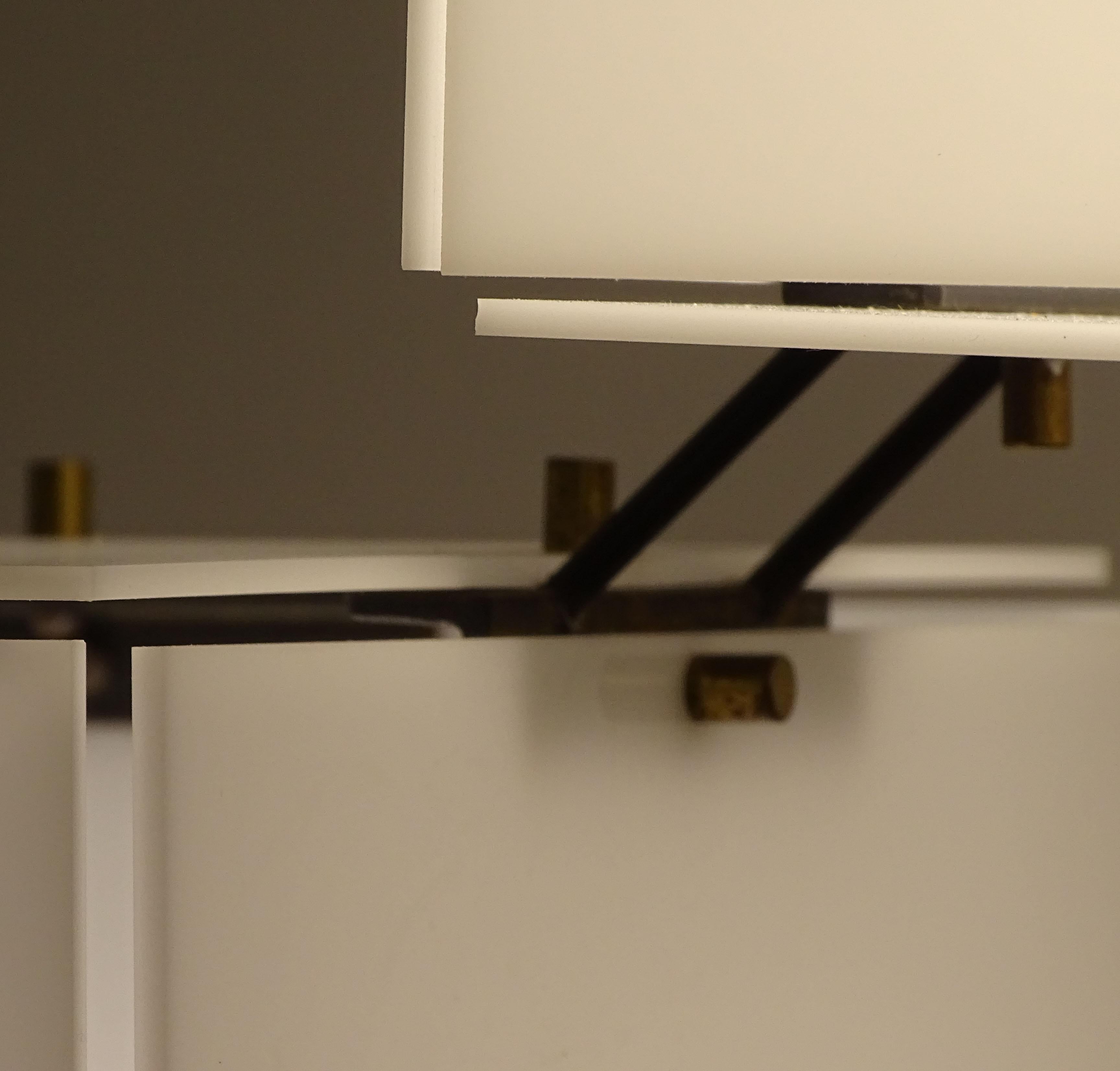 Lampada da soffitto geometrica Stilux a due quadrati in plexiglass, Italia 1950s in vendita 2
