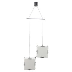 Geometrische Stilux Deckenleuchte aus zwei Plexiglasquadraten, Italien 1950er Jahre