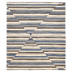 Rug & Kilim in lana a righe geometriche 13'3''x15'5''