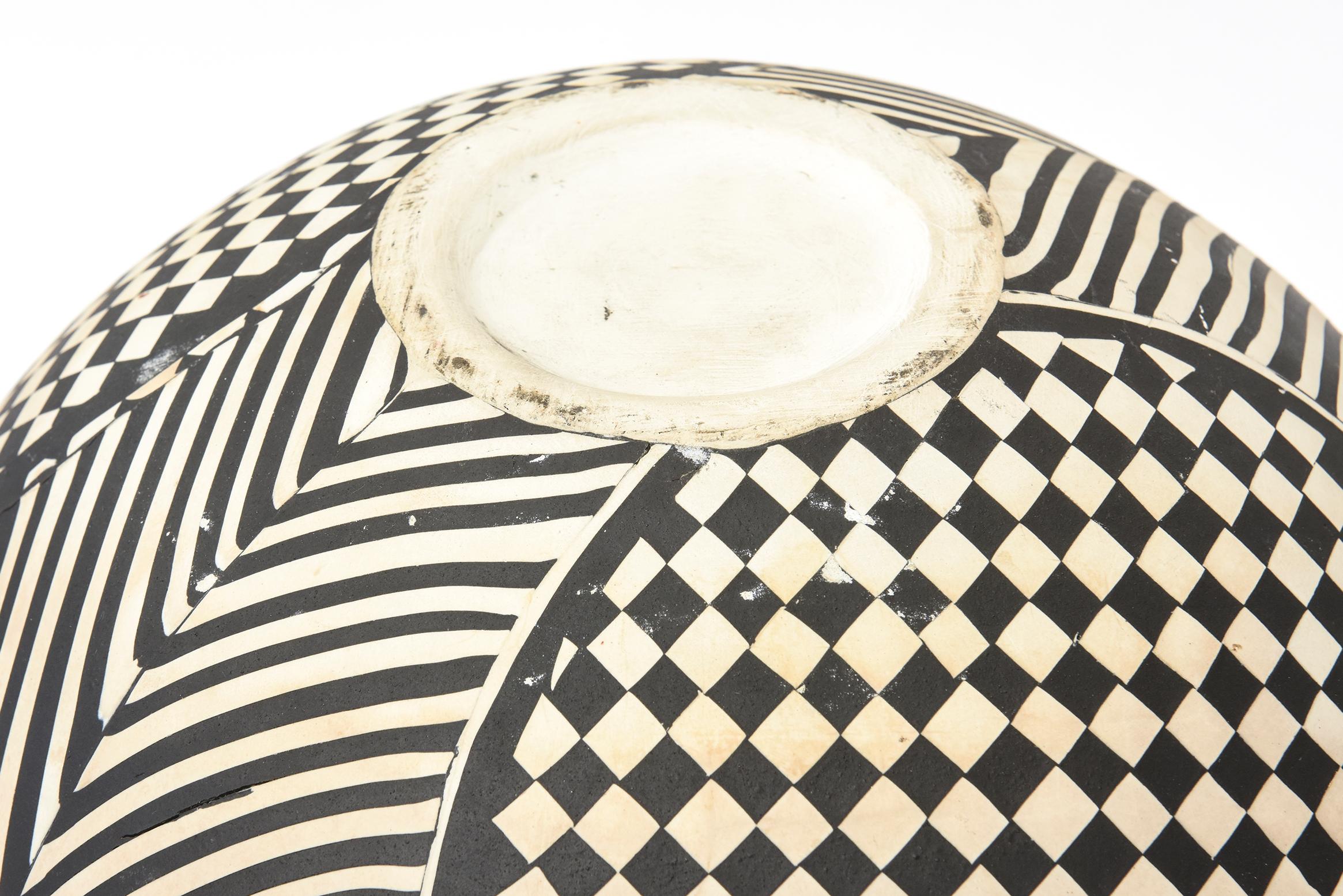 Geometric Studio Ceramic Op Art Sculpture Bowl Vessel Vintage 2