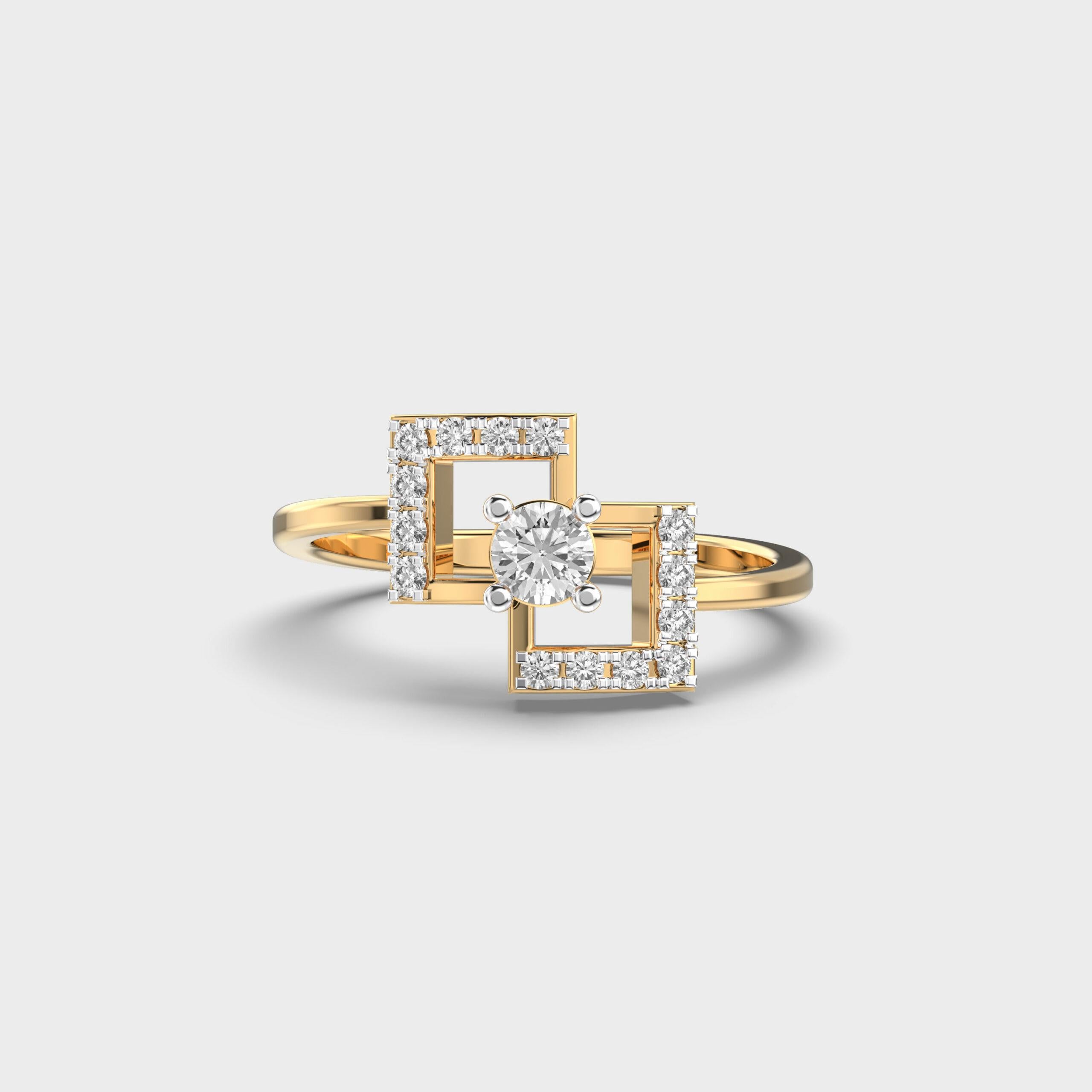 Geometric Symphony Moisanite Ring 925 Sterling Silver Minimalist Engagement Ring For Sale 4