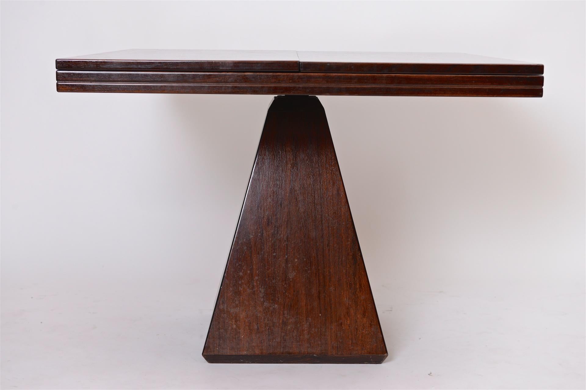 Rosewood Geometric table by Vittorio Introini for Saporiti