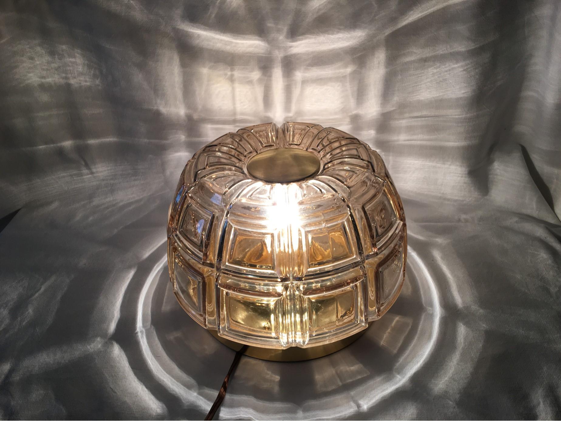 Geometric Textured Glass Flush Mount or Wall Lamp by Limburg In Good Condition For Sale In Frisco, TX