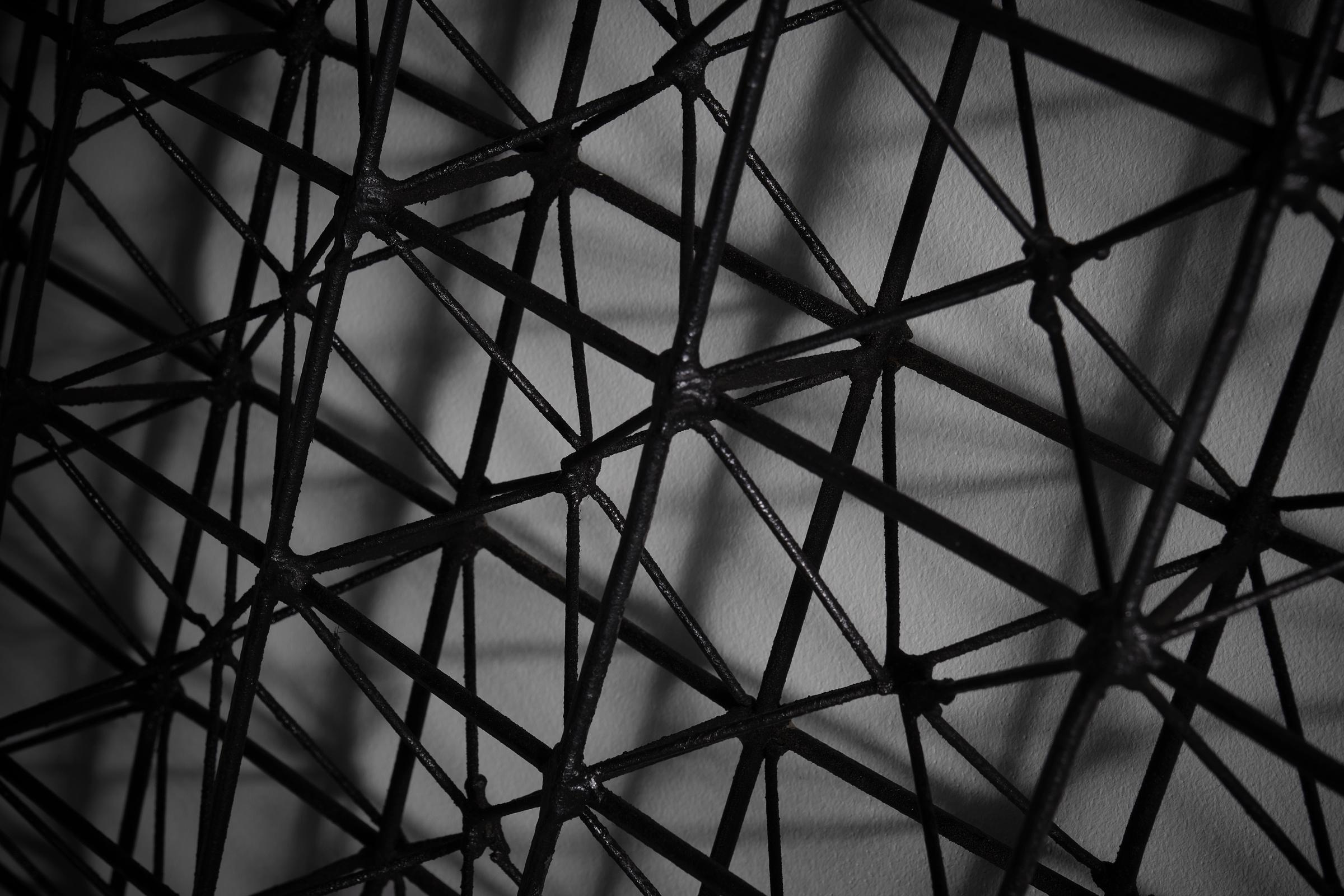 Mid-20th Century Geometric three-dimensional metal wall mounted sculpture, France 1960s For Sale