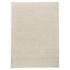 Tapis géométrique ivoire/beige ton sur ton 9'9''x13'4''