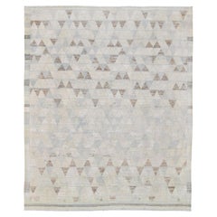 Geometric Triangle Patterned Tulu Wool Rug 8'5''x10'2''