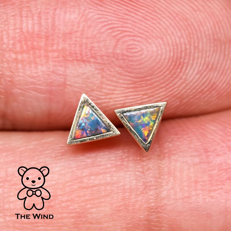 Geometric Triangle Shaped Australian Doublet Opal Stud Earrings 14K Yellow Gold.


Free Domestic USPS First Class Shipping!  Free One Year Limited Warranty!  Free Gift Bag or Box with every order!



Opal—the queen of gemstones, is one of the most