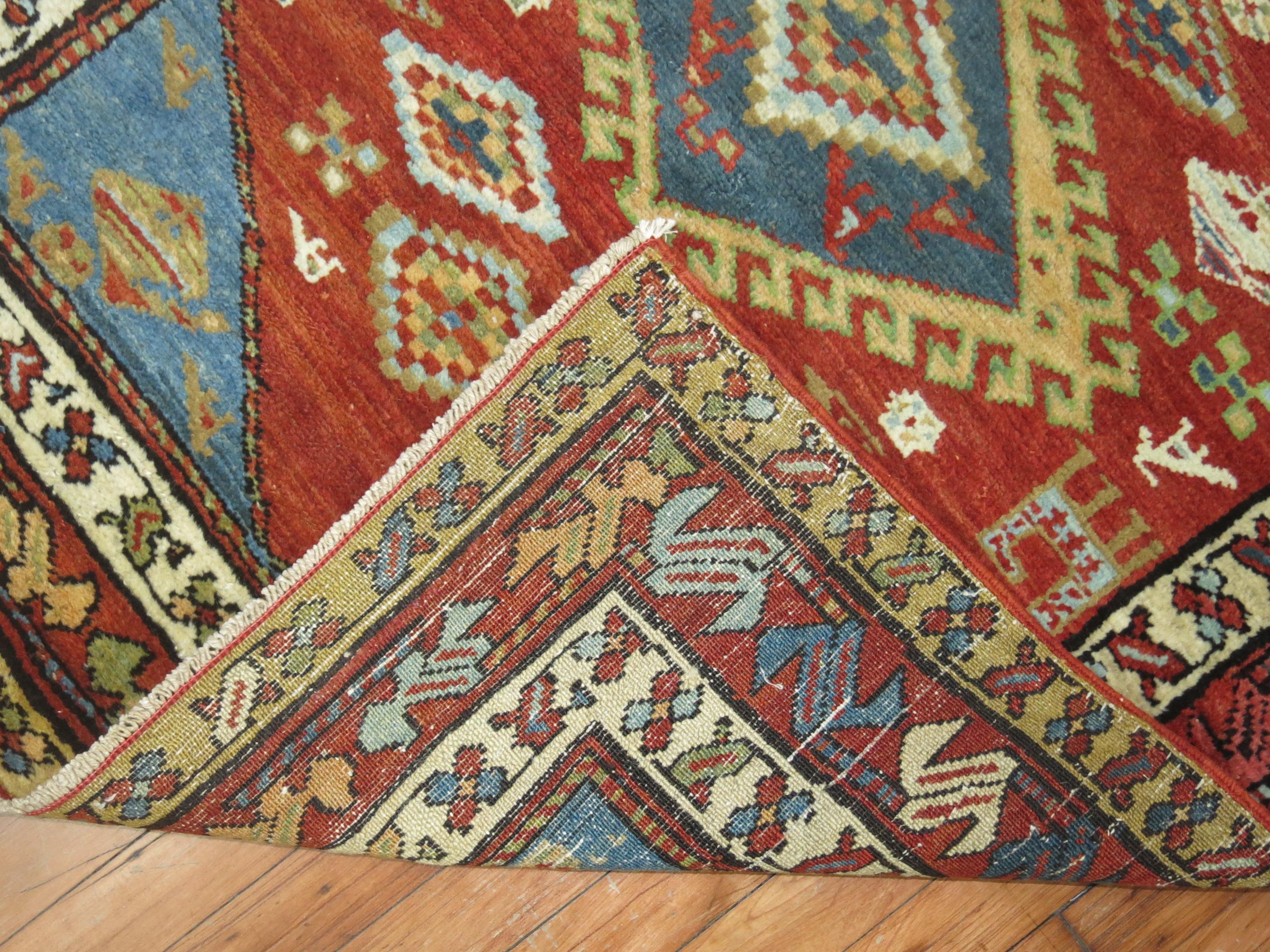 Geometric Tribal Antique Early 20th Century Runner from Northwest Persia In Good Condition For Sale In New York, NY