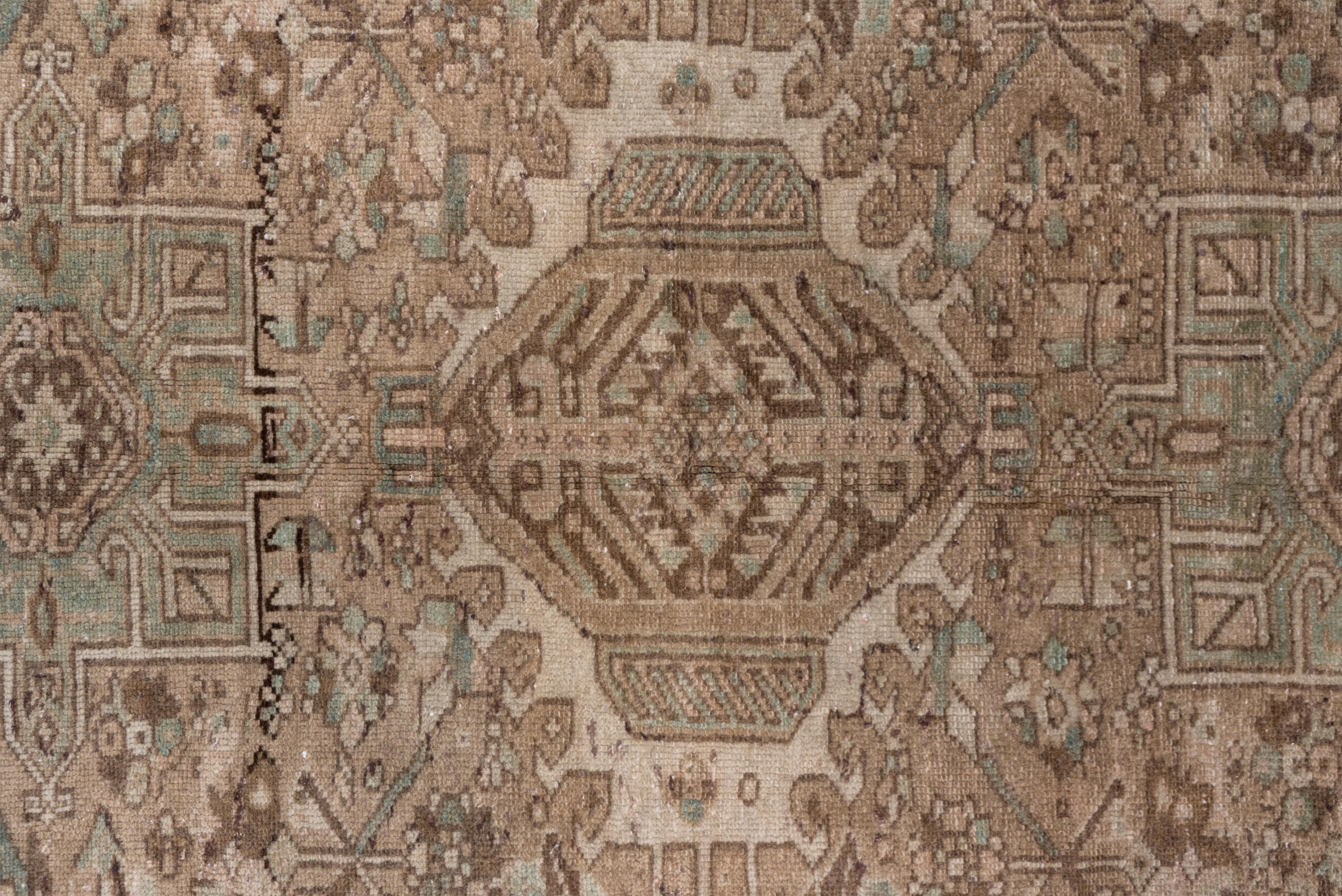 Geometric Tribal Olive Green Faded Aesthetic Rug  For Sale 1