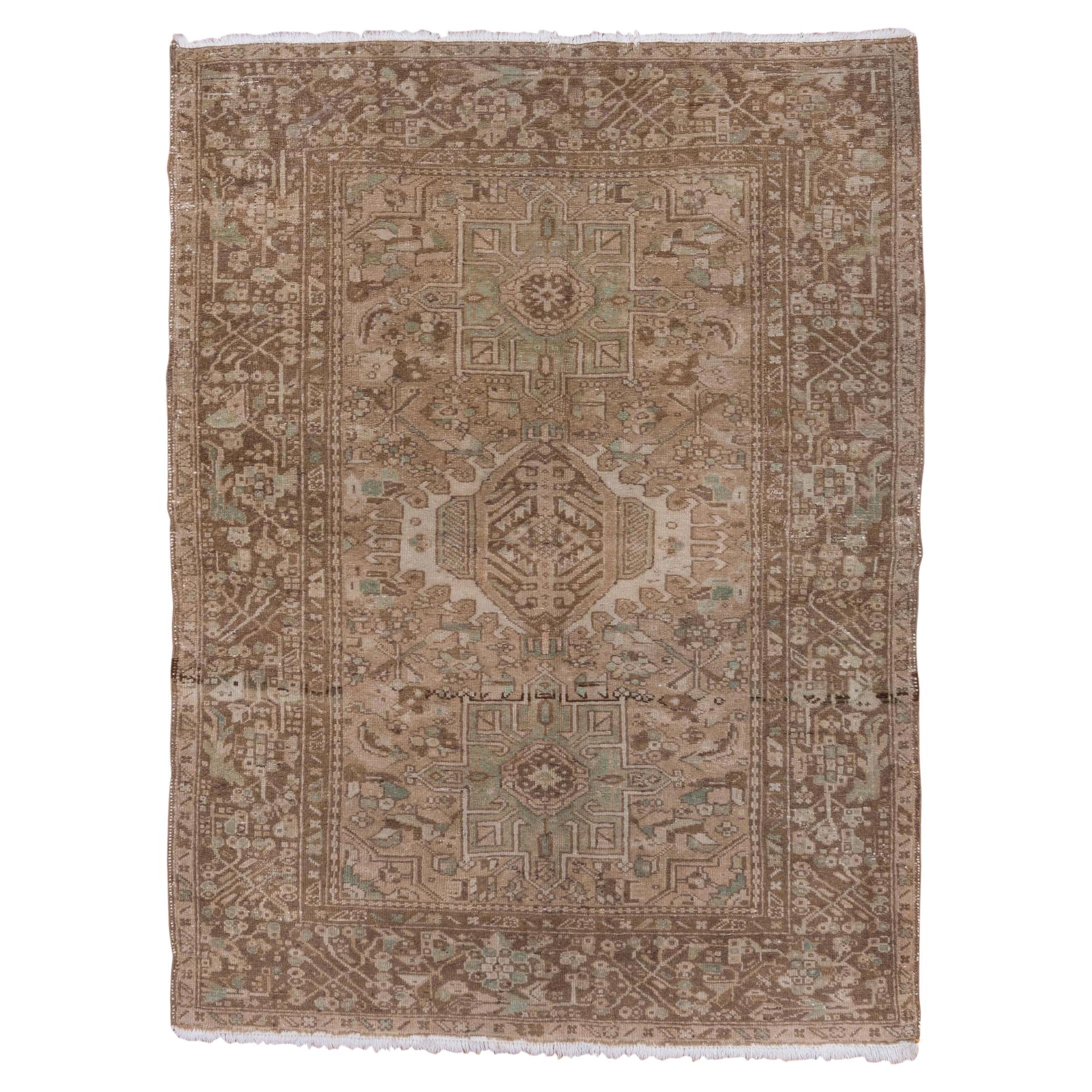 Geometric Tribal Olive Green Faded Aesthetic Rug  For Sale