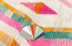 Geometric Tribal Waves Soft White Carpet "Blush Dune" by Doris Leslie Blau
