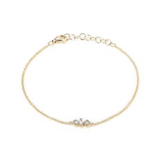 Bracelet à breloques géométriques Trio en or 14K et diamants