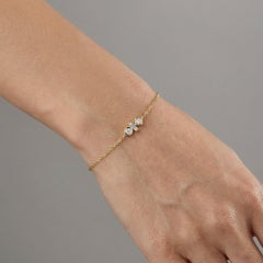 Geometric Trio Charm 14K (or 18k upon request) Gold Diamond Bracelet