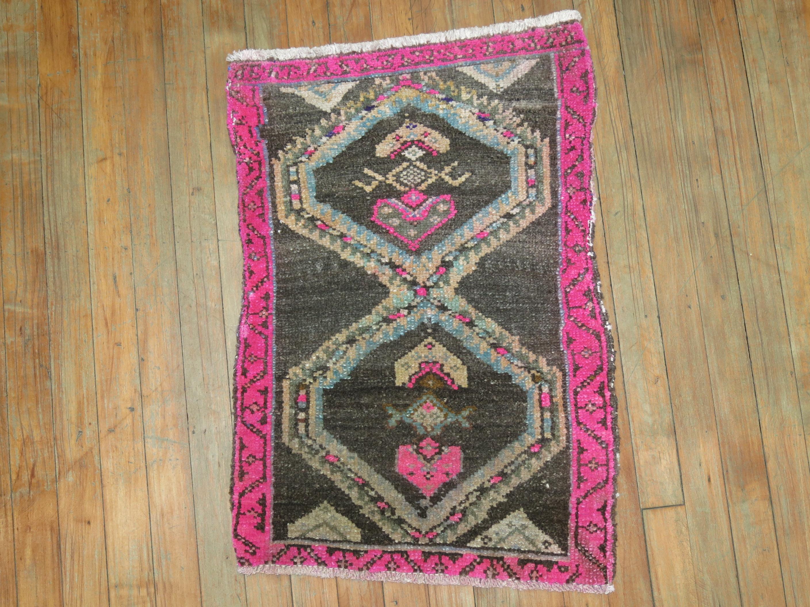 One of a kind vintage Turkish rug. Part of our one of a kind attitude collection.
