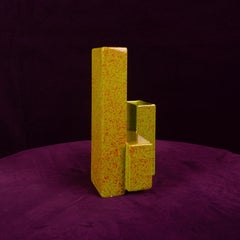 Geometric Twin-Column Ceramic Vase "Space Age," Italy, 1970