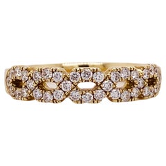 Bracelet pavé de diamants torsadés géométriques 0,20 carats en or jaune 14 carats 