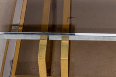 Geometric Two-Tier Brass and Nickel Coffee Table