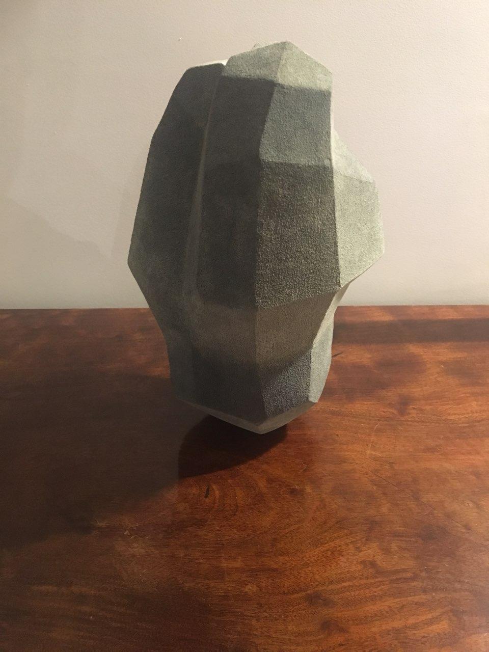 Danish Green Geometric Vase by Turi Heisselberg Pedersen For Sale