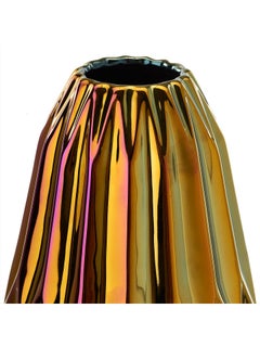 Geometric Vase with Iridescent Finish