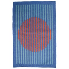 Geometric Vera Orange Handwoven Modern Wool Rug, Carpet and Durrie