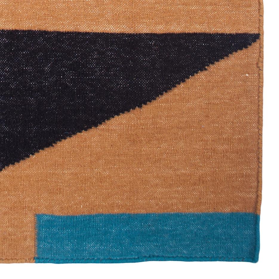 Hand-Woven Geometric Vera Triangle Handwoven Modern Wool Rug, Carpet and Durrie