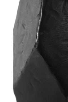 Geometric Vessel Sculpture Contemporary Stark Rough Carved Blackened Waxed Iron