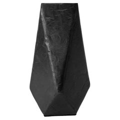 Geometric Vessel Sculpture Handmade Blackened and Waxed Iron