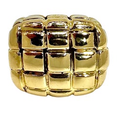 Geometric Vintage 18K Yellow Gold Statement Ring