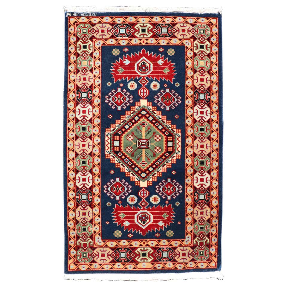 Red Oriental Rug Handmade Carpet, Geometric Small Rugs for Sale 59 x 96 ...
