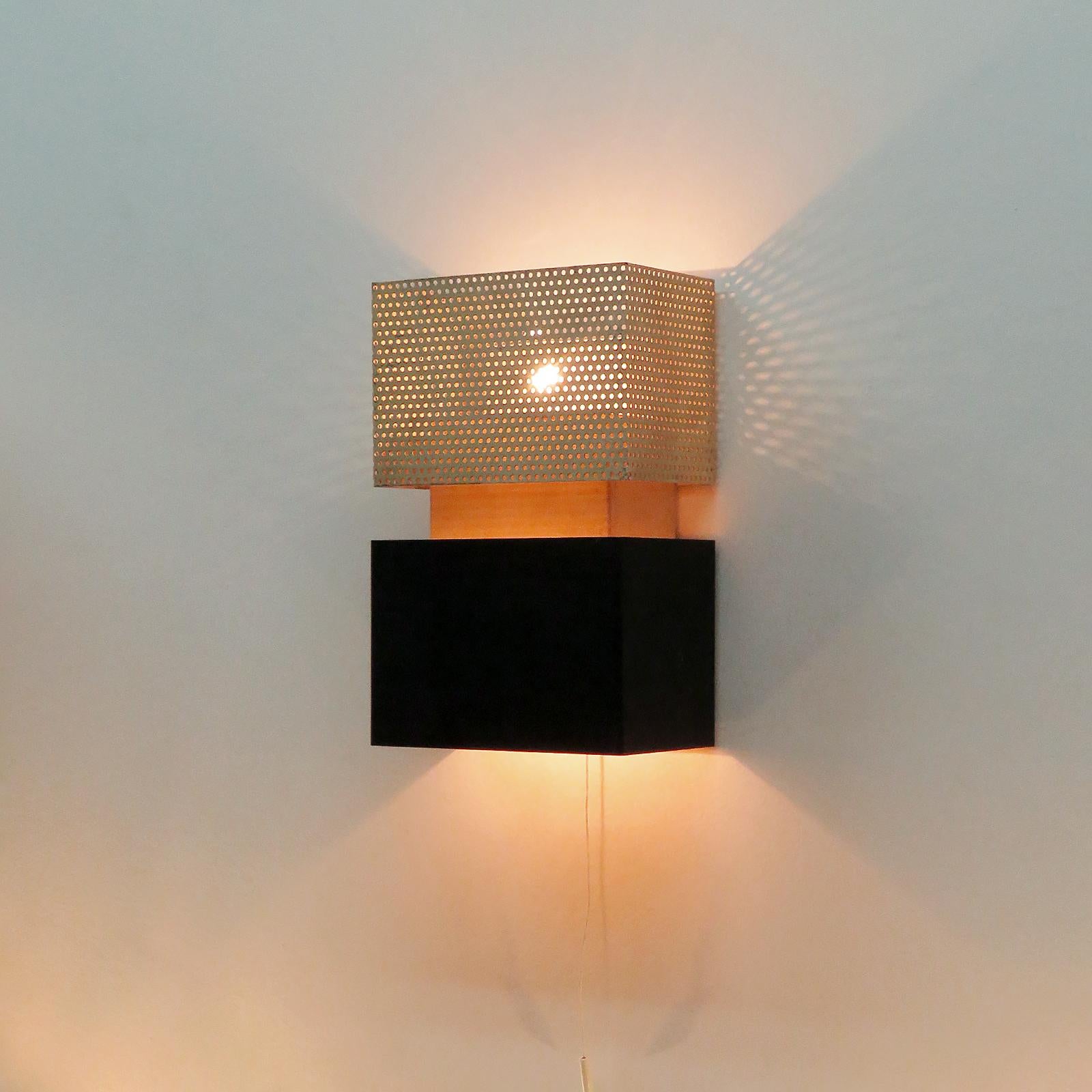 Metal Geometric Wall Lights by Jacques Biny, 1950 For Sale
