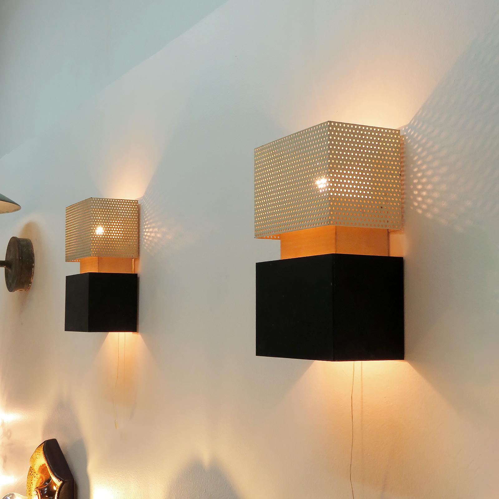 Geometric Wall Lights by Jacques Biny, 1950 For Sale 1