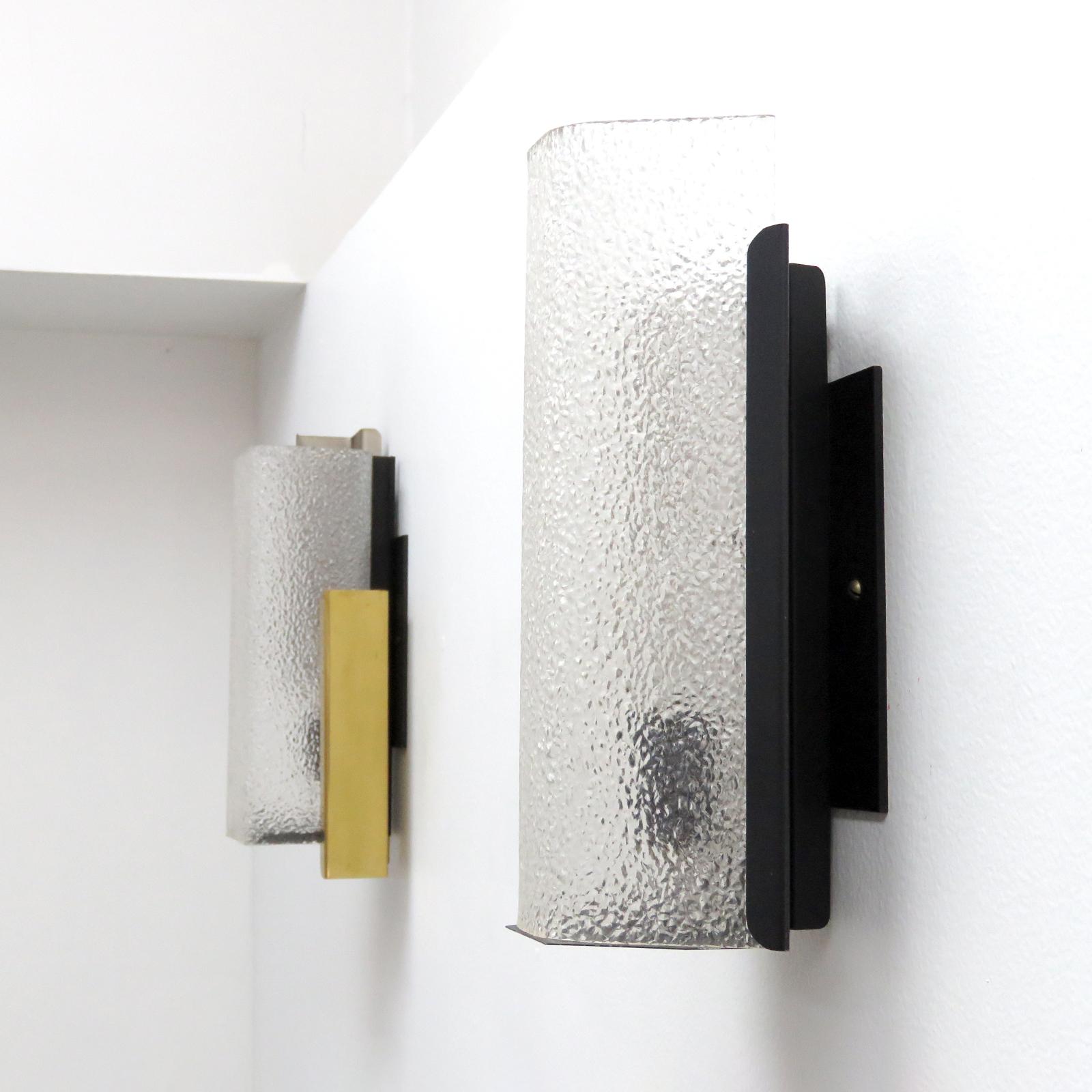 French Geometric Wall Sconce by Arlus For Sale