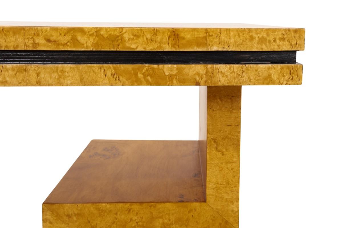 Consolle geometrica in radica di noce in stile Art Déco. in vendita 1