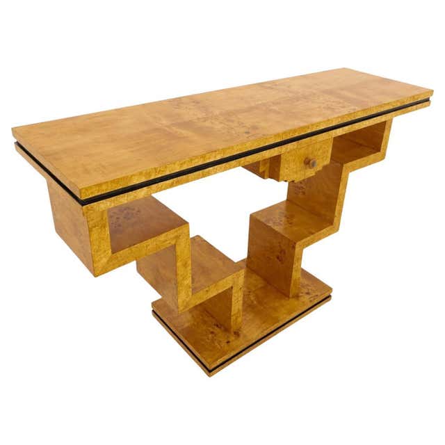 Craft Writing Style 1930s Italian Art Deco Monumental Executive Desk in Walnut Burl For ...
