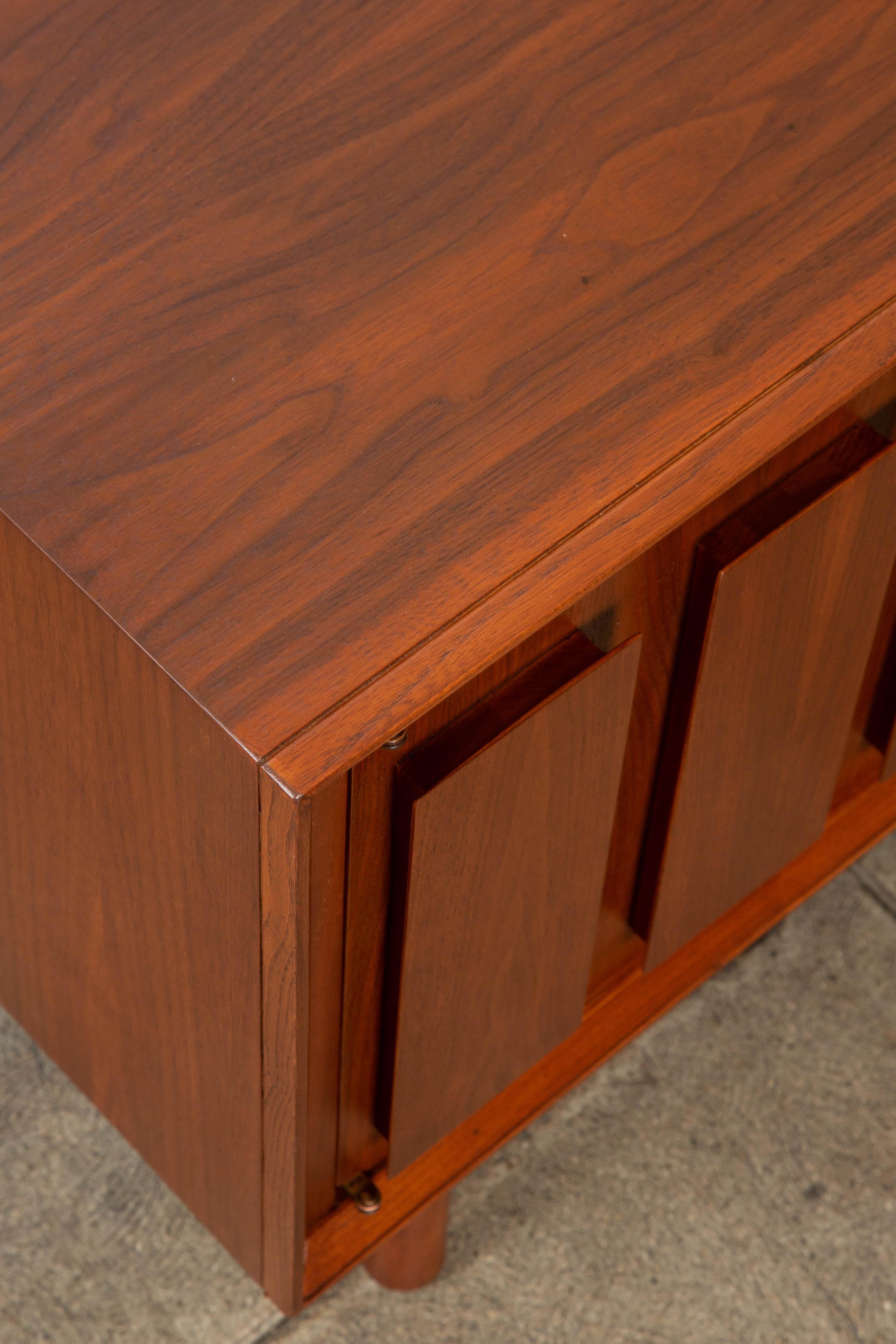 Geometric Walnut Credenza by Lane 7