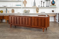 Geometric Walnut Credenza by Lane