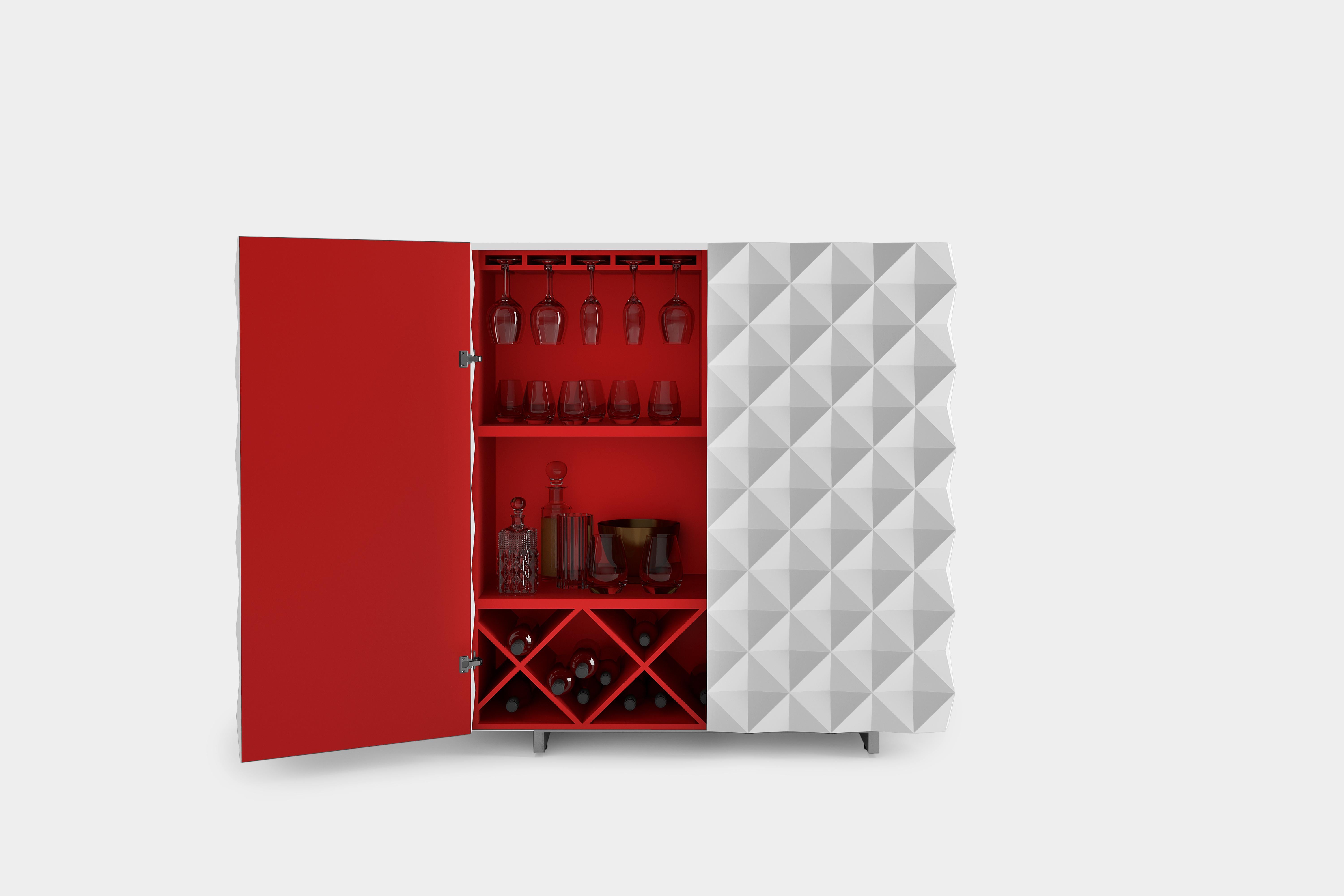 Rocky Barschrank, Sideboard, Schrank in Weiß von Joel Escalona (Lackiert) im Angebot