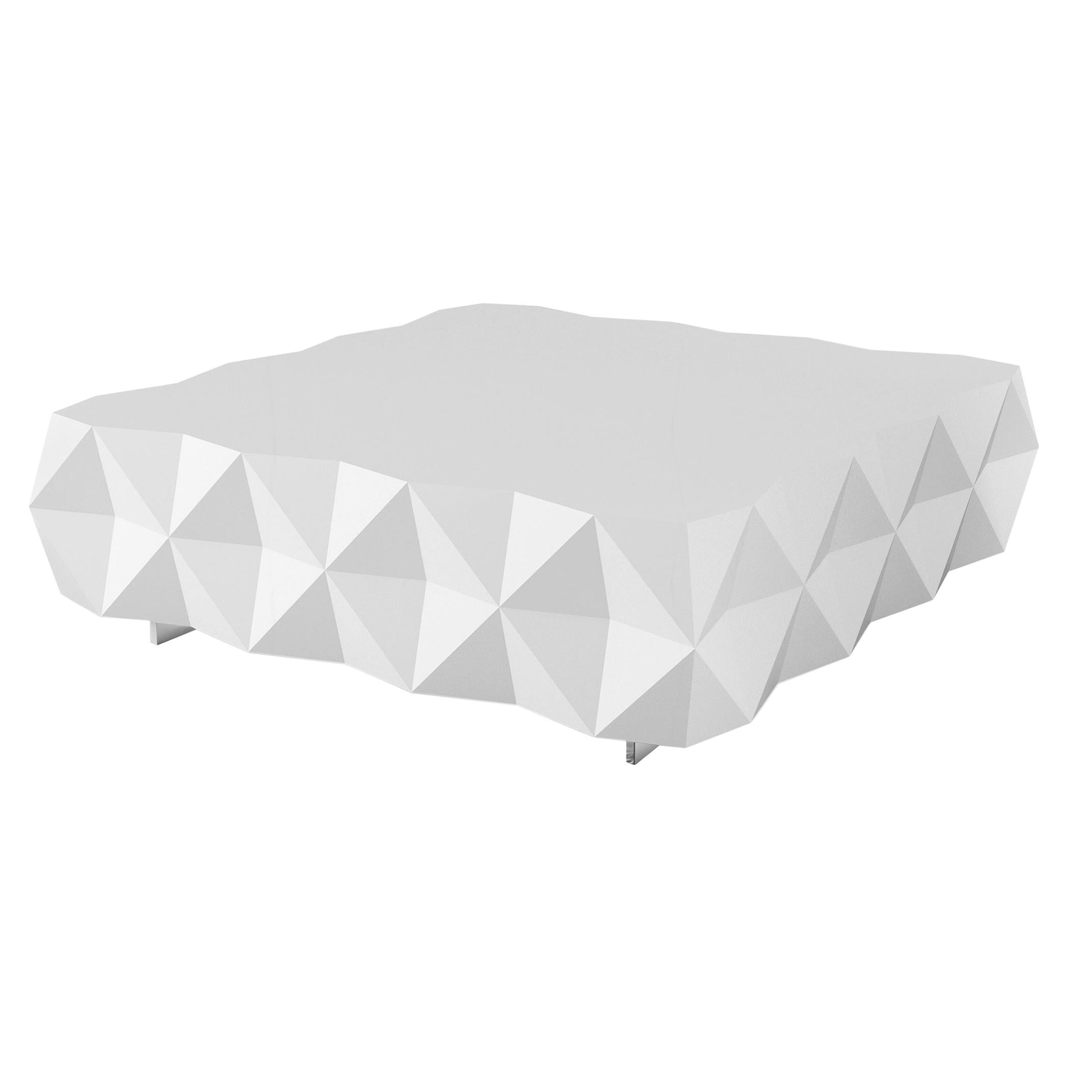 Rocky Coffee Table, Geometric Coffee Table in White by Joel Escalona For Sale