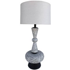 Geometric White Cork Table Lamp