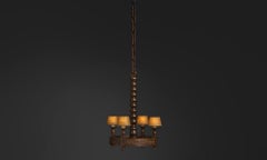 Geometric Wooden Chandelier, England circa 1960