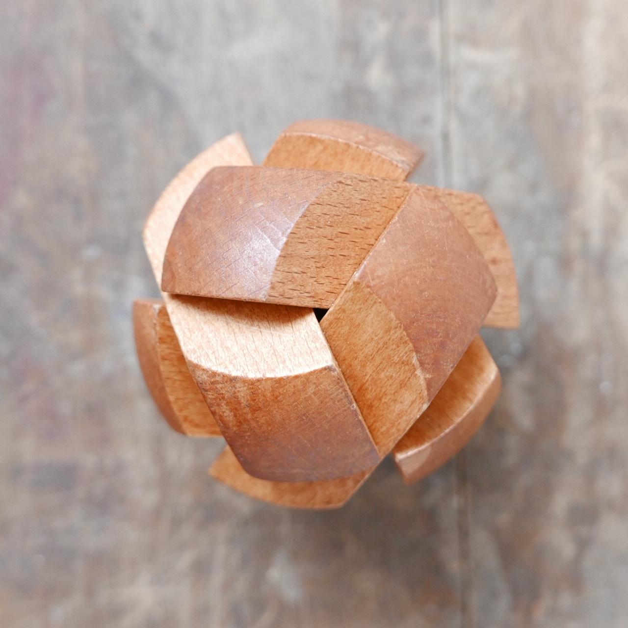 Mid-Century Modern Geometric Wooden Midcentury Puzzle Desk Object